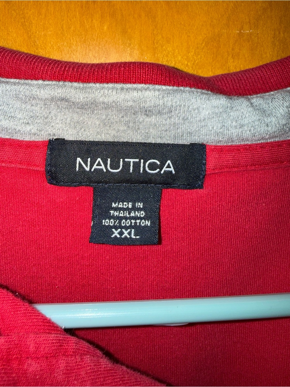 Nautica Men’s Red Crewneck Polo with Gray Neckband